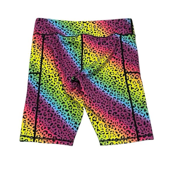 Zyia Active Rainbow Leopard Light n’ Tight Hustle Bike Shorts XL - Picture 2 of 5